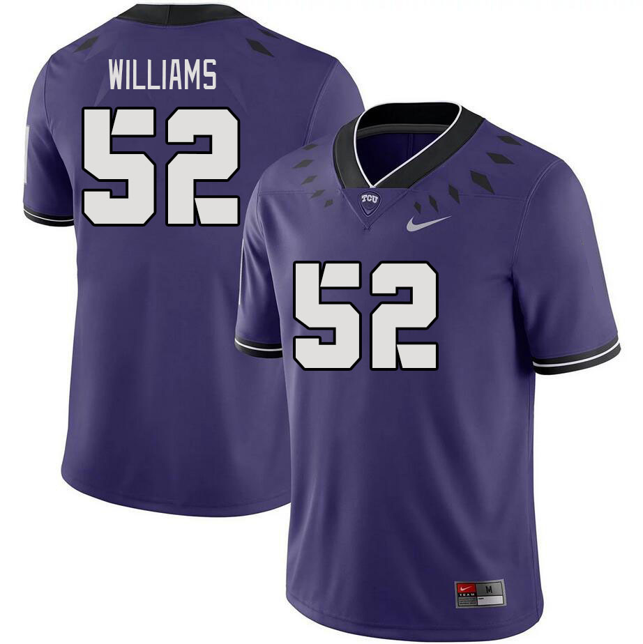 Men #52 Damonic Williams TCU Horned Frogs 2023 College Footbal Jerseys Stitched-Purple